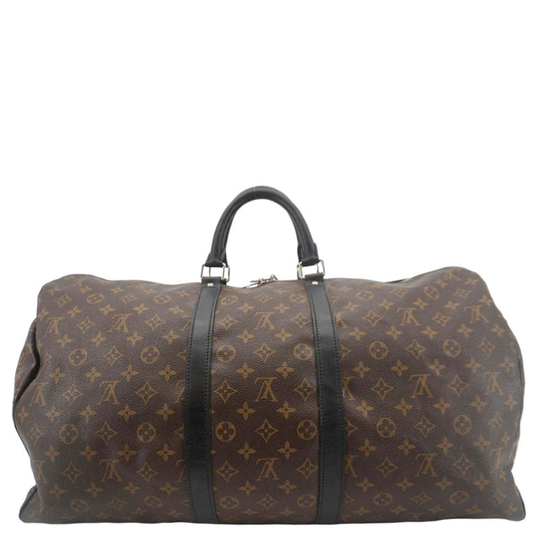 LOUIS VUITTON Keepall 55 Bandouliere Monogram Canvas Travel Bag Black