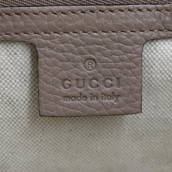 GUCCI GG Marmont Leather Top Handle Shoulder Bag Beige 421890