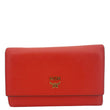 MCM Leather Compact Wallet Red