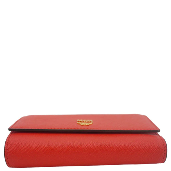 MCM Leather Compact Wallet Red