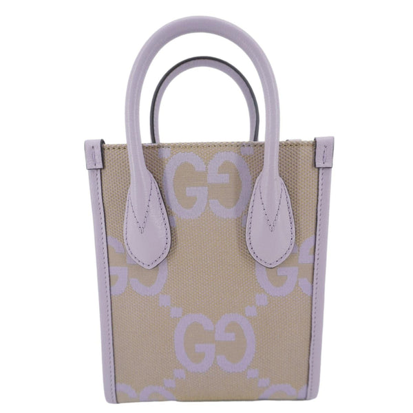 GUCCI Jumbo GG Canvas Mini Tote Bag Purple 671623