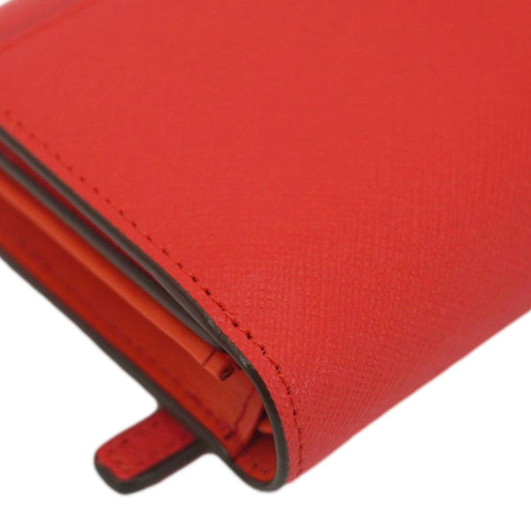 MCM Leather Compact Wallet Red