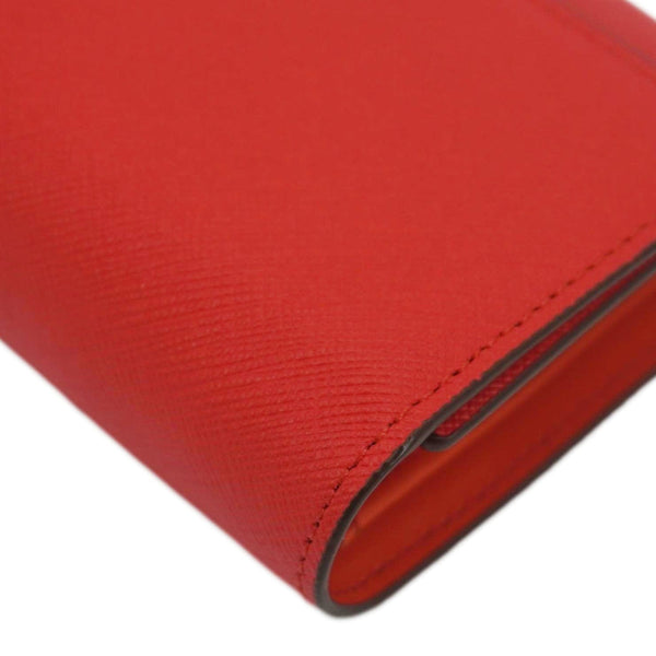 MCM Leather Compact Wallet Red