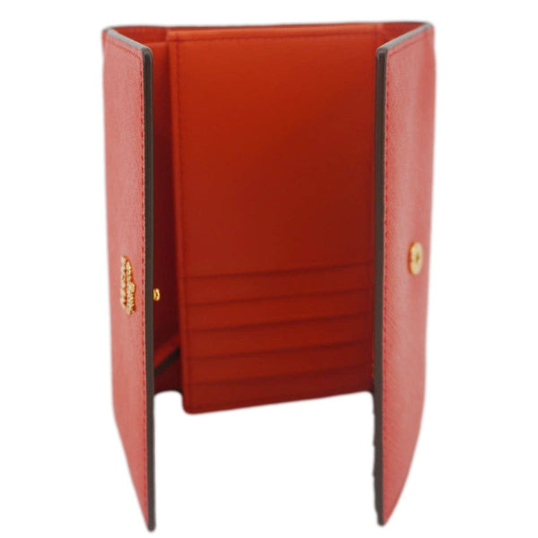 MCM Leather Compact Wallet Red