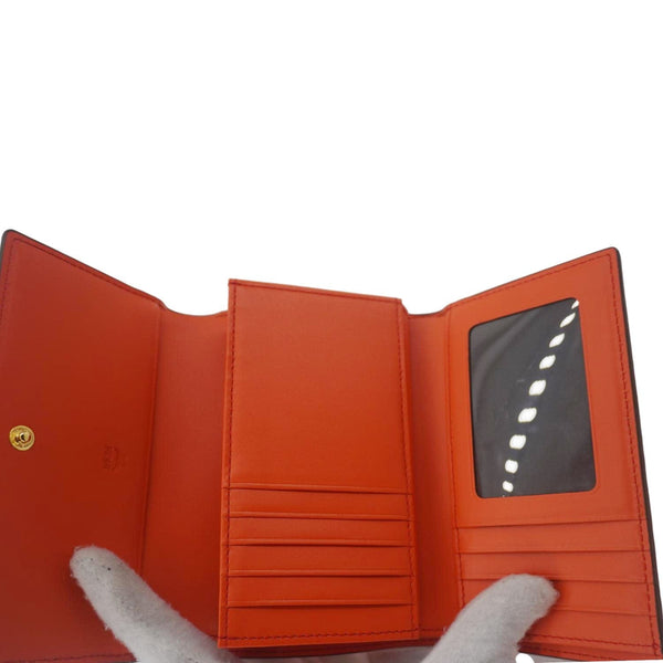 MCM Leather Compact Wallet Red