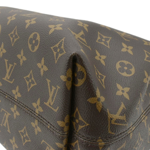 LOUIS VUITTON Monogram Canvas Hobo Shoulder Bag Brown lower left look
