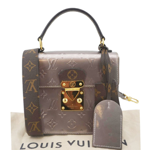 LOUIS VUITTON Spring Street NM Monogram Vernis Crossbody Bag Champagne Metallise