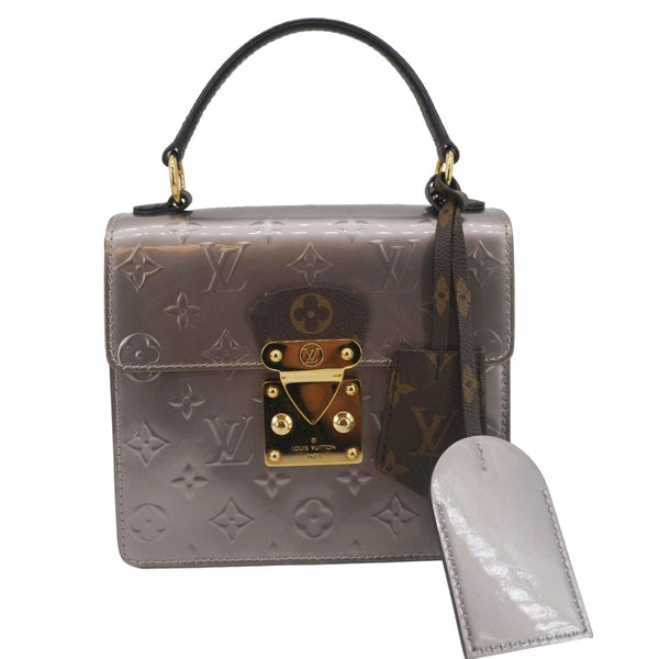 LOUIS VUITTON Spring Street NM Monogram Vernis Crossbody Bag Champagne Metallise