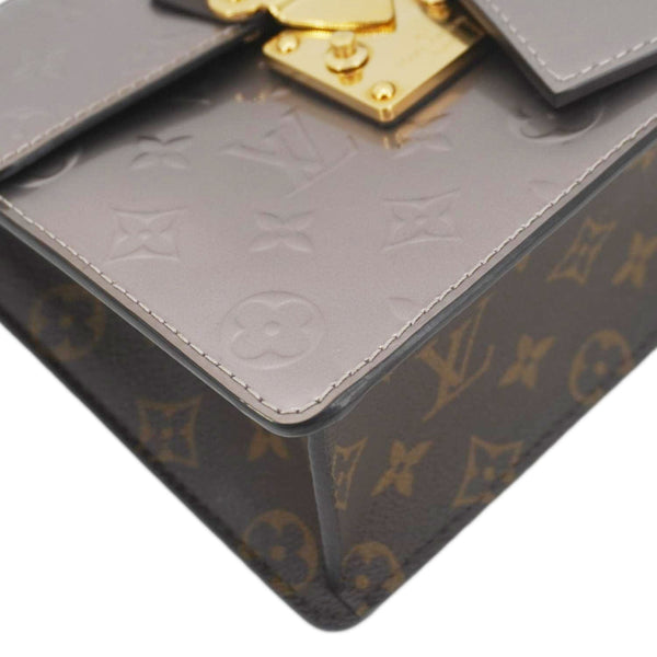 LOUIS VUITTON Spring Street NM Monogram Vernis Crossbody Bag Champagne Metallise