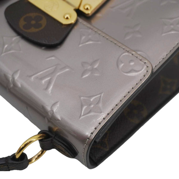 LOUIS VUITTON Spring Street NM Monogram Vernis Crossbody Bag Champagne Metallise