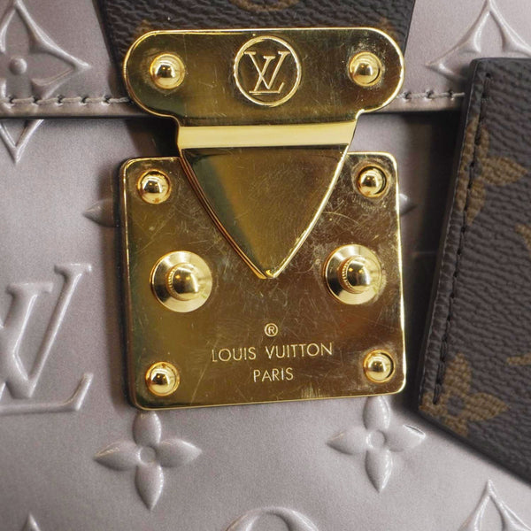 LOUIS VUITTON Spring Street NM Monogram Vernis Crossbody Bag Champagne Metallise