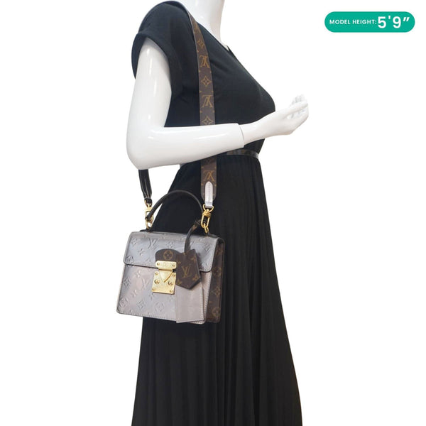 LOUIS VUITTON Spring Street NM Monogram Vernis Crossbody Bag Champagne Metallise