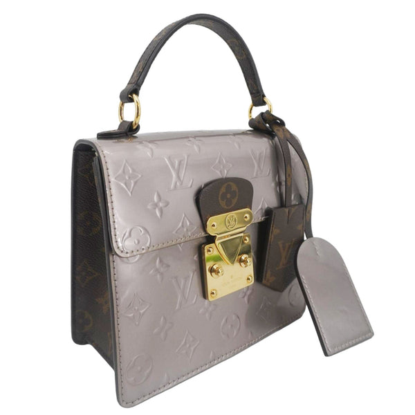 LOUIS VUITTON Spring Street NM Monogram Vernis Crossbody Bag Champagne Metallise