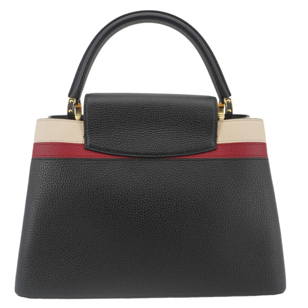 LOUIS VUITTON Capucines MM Taurillon Leather Satchel Bag Black