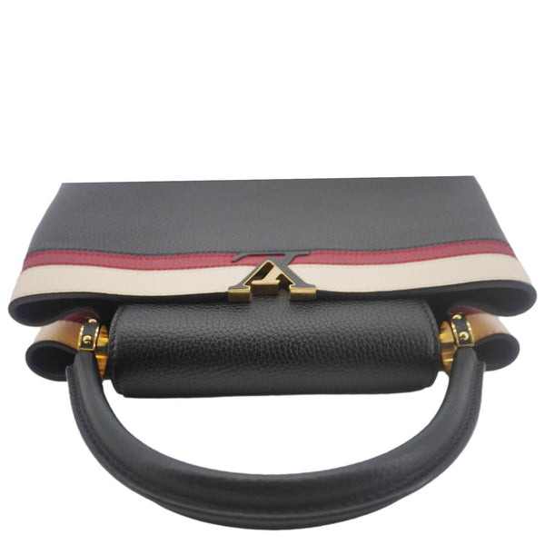 LOUIS VUITTON Capucines MM Taurillon Leather Satchel Bag Black