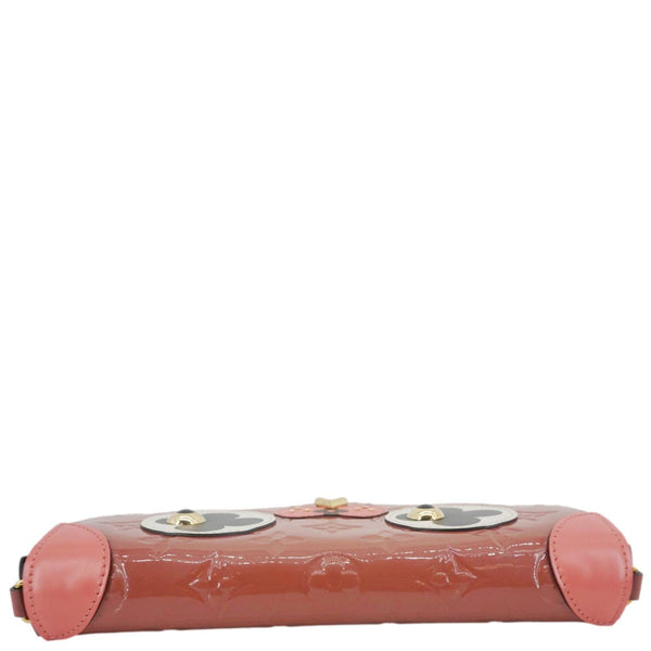 LOUIS VUITTON Valentine Dog Felicie Monogram Vernis Crossbody Bag Orange