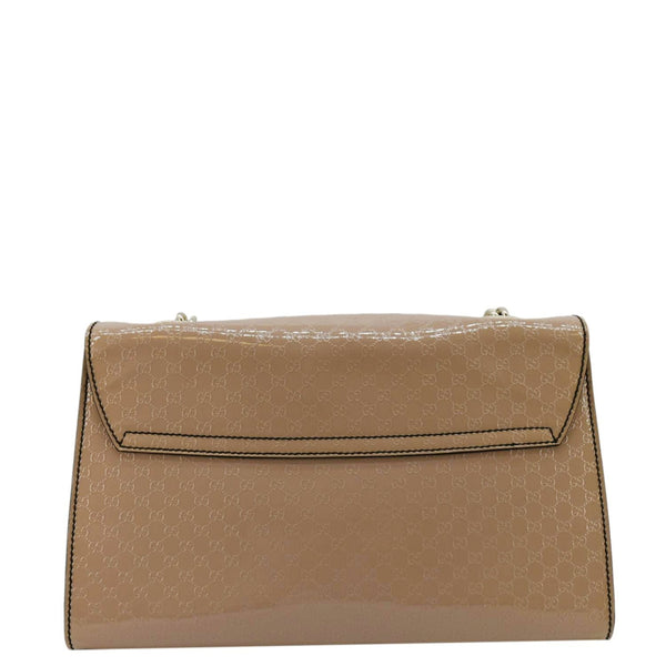 GUCCI Emily Medium GG Guccissima Patent Leather Chain Shoulder Bag Cream 295402