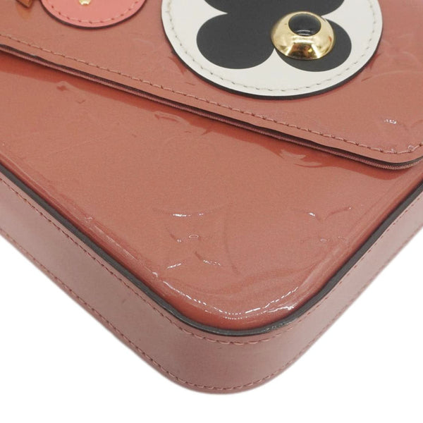 LOUIS VUITTON Valentine Dog Felicie Monogram Vernis Crossbody Bag Orange