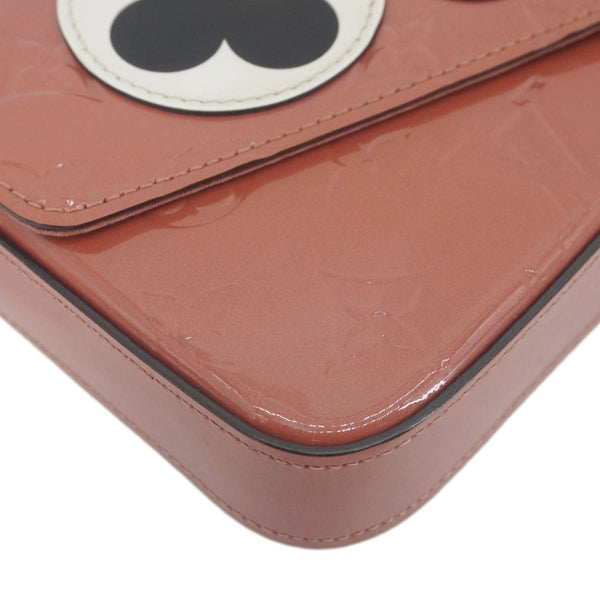 LOUIS VUITTON Valentine Dog Felicie Monogram Vernis Crossbody Bag Orange