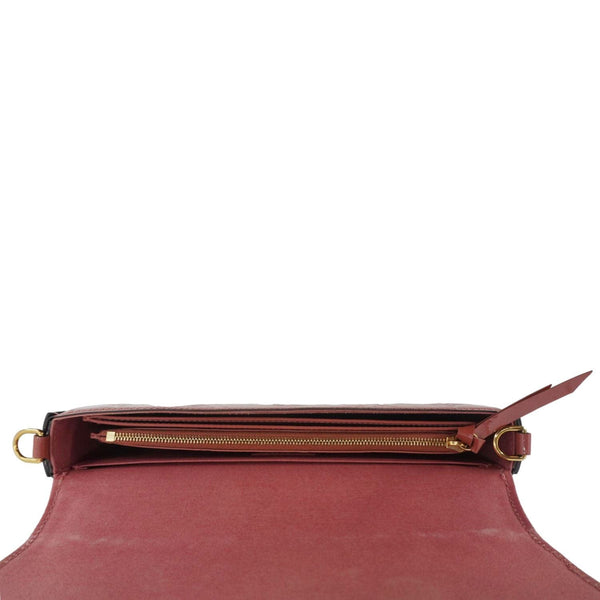 LOUIS VUITTON Valentine Dog Felicie Monogram Vernis Crossbody Bag Orange