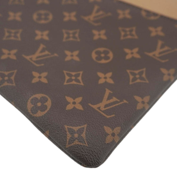 LOUIS VUITTON Daily Pouch Monogram Canvas Clutch Brown
