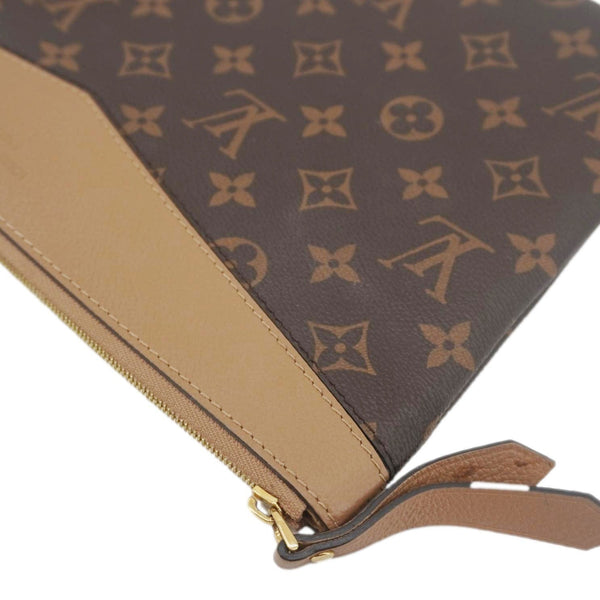 LOUIS VUITTON Daily Pouch Monogram Canvas Clutch Brown