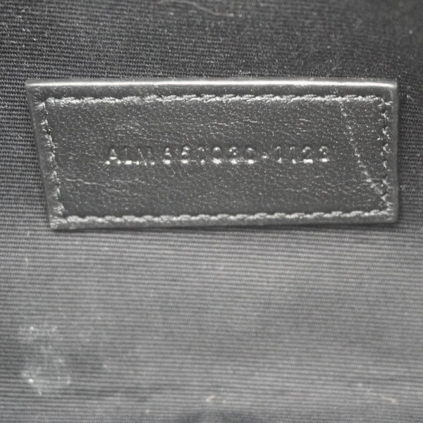 YVES SAINT LAURENT Monogram Leather Wristlet Clutch Black