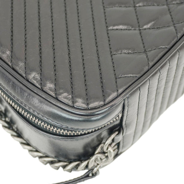 CHANEL Coco Boy Small Quilted Lambskin Camera Case Crossbody Bag Black