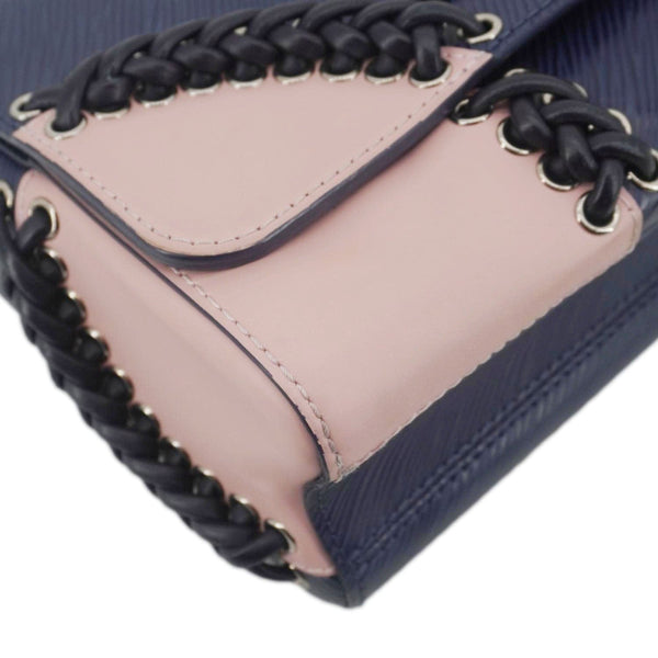 LOUIS VUITTON Twist MM Braided Epi Leather Shoulder Bag Blue