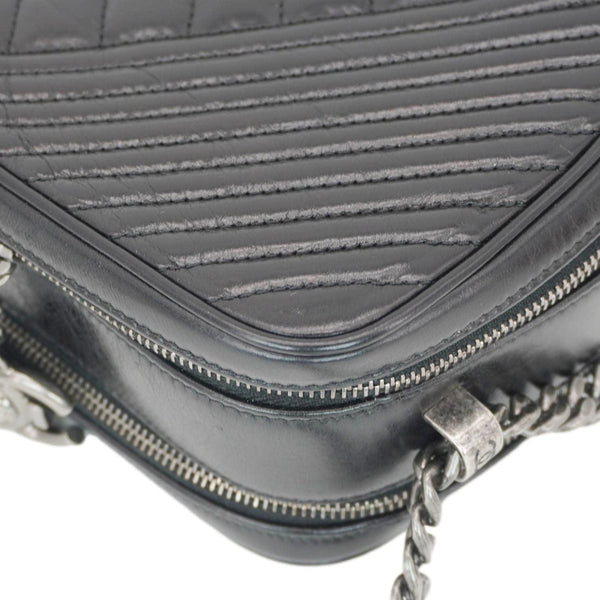 CHANEL Coco Boy Small Quilted Lambskin Camera Case Crossbody Bag Black