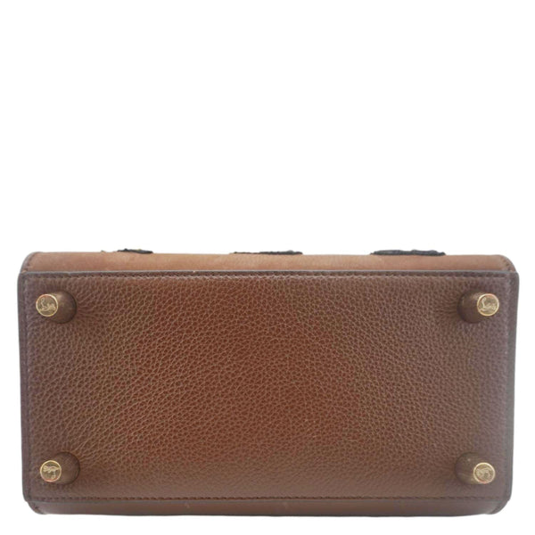 CHRISTIAN LOUBOUTIN Paloma Small Patches Leather Top Handle Crossbody Bag Brown