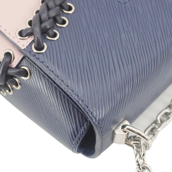 LOUIS VUITTON Twist MM Braided Epi Leather Shoulder Bag Blue