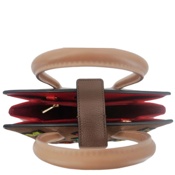 CHRISTIAN LOUBOUTIN Paloma Small Patches Leather Top Handle Crossbody Bag Brown