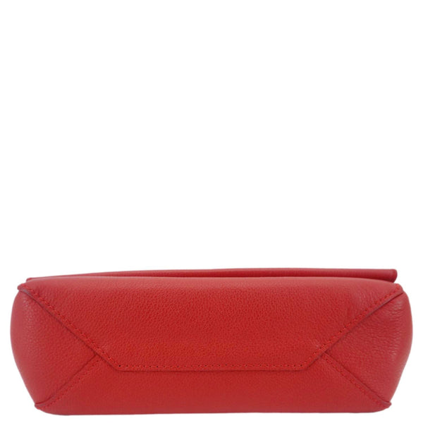 LOUIS VUITTON Lockme II BB Pebbled Leather Crossbody Bag Rubis