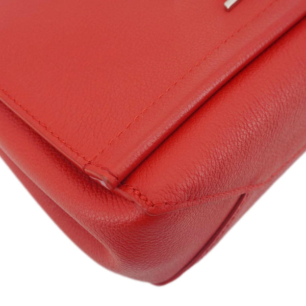 LOUIS VUITTON Lockme II BB Pebbled Leather Crossbody Bag Rubis