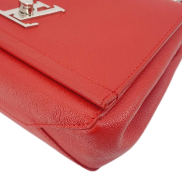LOUIS VUITTON Lockme II BB Pebbled Leather Crossbody Bag Rubis