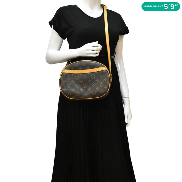 LOUIS VUITTON Blois Monogram Canvas Crossbody Bag Brown