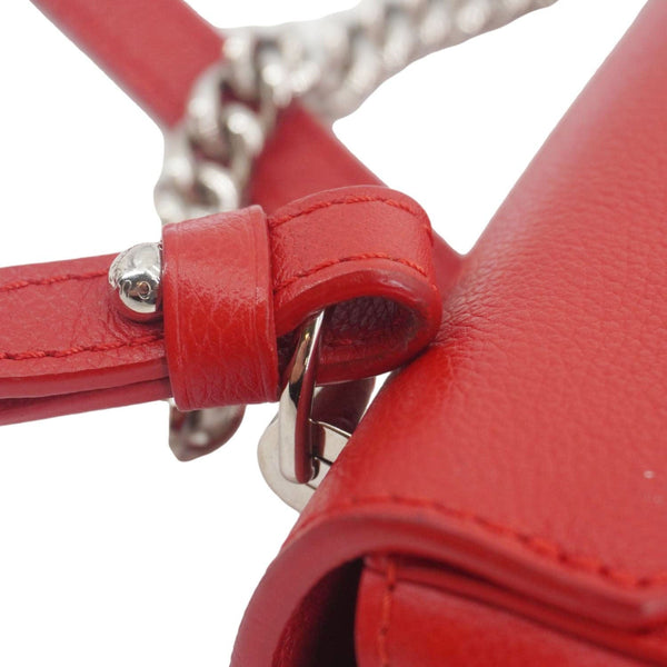 LOUIS VUITTON Lockme II BB Pebbled Leather Crossbody Bag Rubis