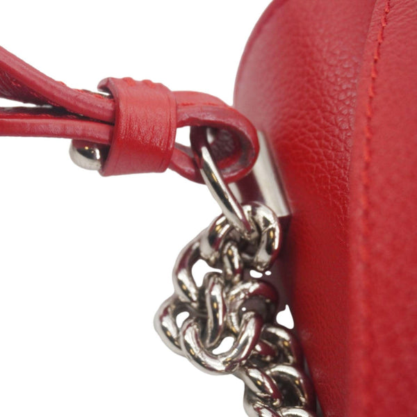 LOUIS VUITTON Lockme II BB Pebbled Leather Crossbody Bag Rubis