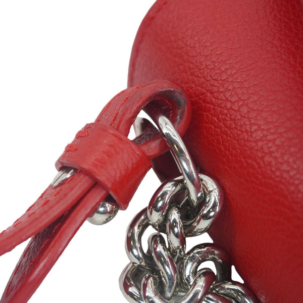 LOUIS VUITTON Lockme II BB Pebbled Leather Crossbody Bag Rubis