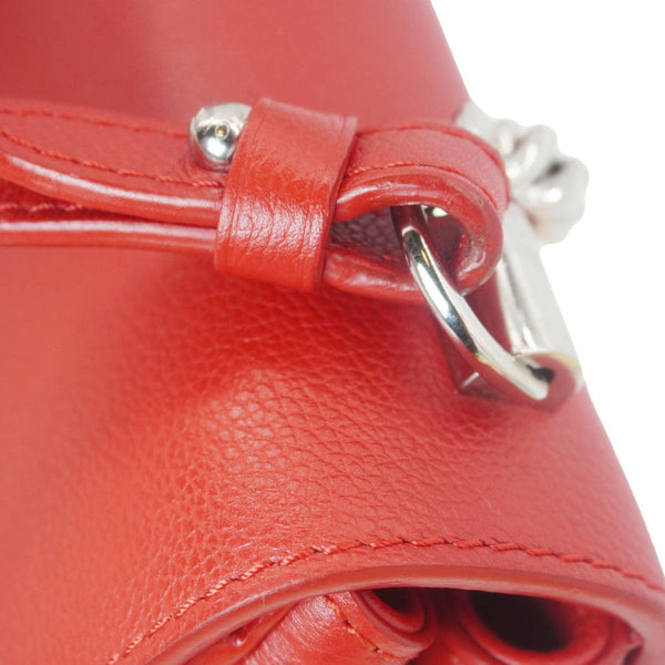 LOUIS VUITTON Lockme II BB Pebbled Leather Crossbody Bag Rubis