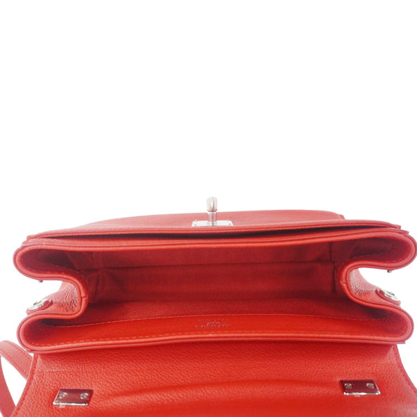 LOUIS VUITTON Lockme II BB Pebbled Leather Crossbody Bag Rubis