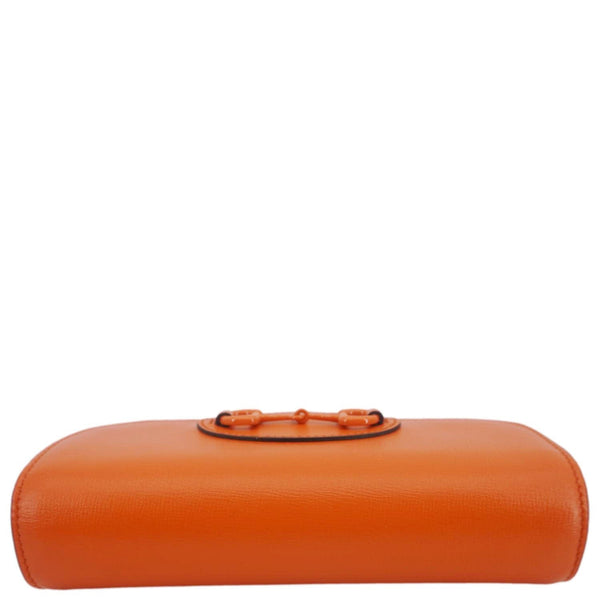 GUCCI Horsebit 1955 Mini Leather Shoulder Bag Orange 724713