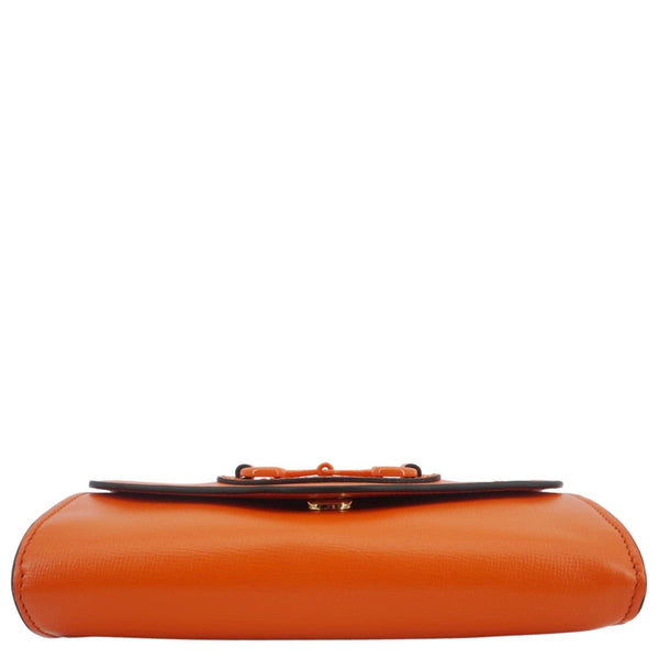 GUCCI Horsebit 1955 Mini Leather Shoulder Bag Orange 724713