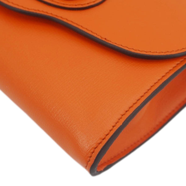 GUCCI Horsebit 1955 Mini Leather Shoulder Bag Orange 724713