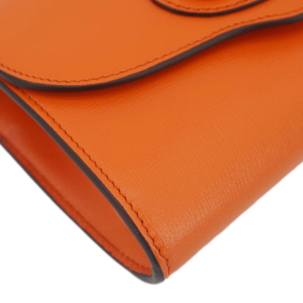 GUCCI Horsebit 1955 Mini Leather Shoulder Bag Orange 724713