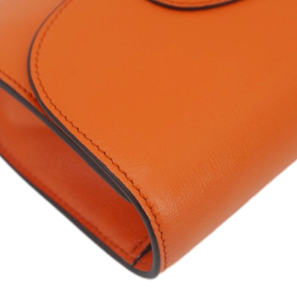 GUCCI Horsebit 1955 Mini Leather Shoulder Bag Orange 724713