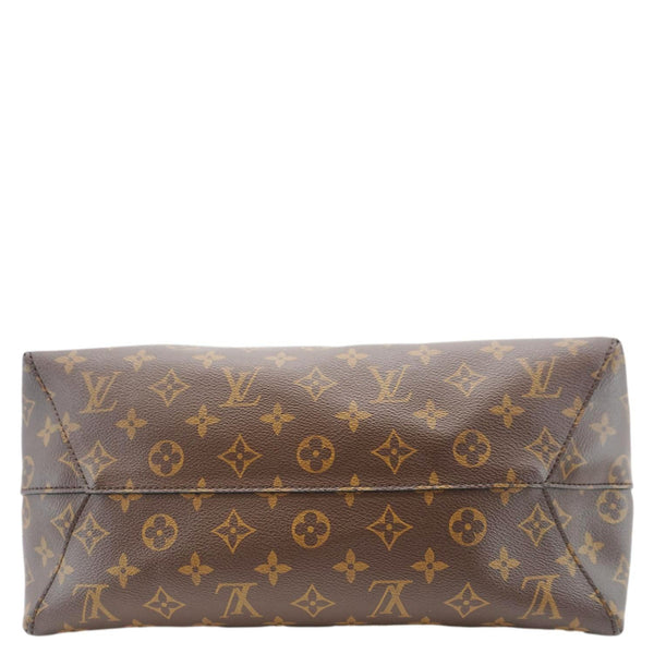 LOUIS VUITTON Flower Monogram Canvas Hobo Bag Brown