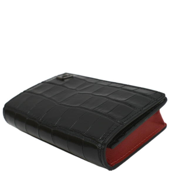 CHRISTIAN LOUBOUTIN Loubeka Leather Card Case Wallet Black