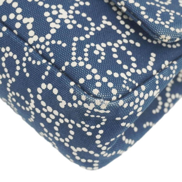 CHANEL Coco Mark No 5 Icon Canvas Chain Shoulder Bag Navy Blue